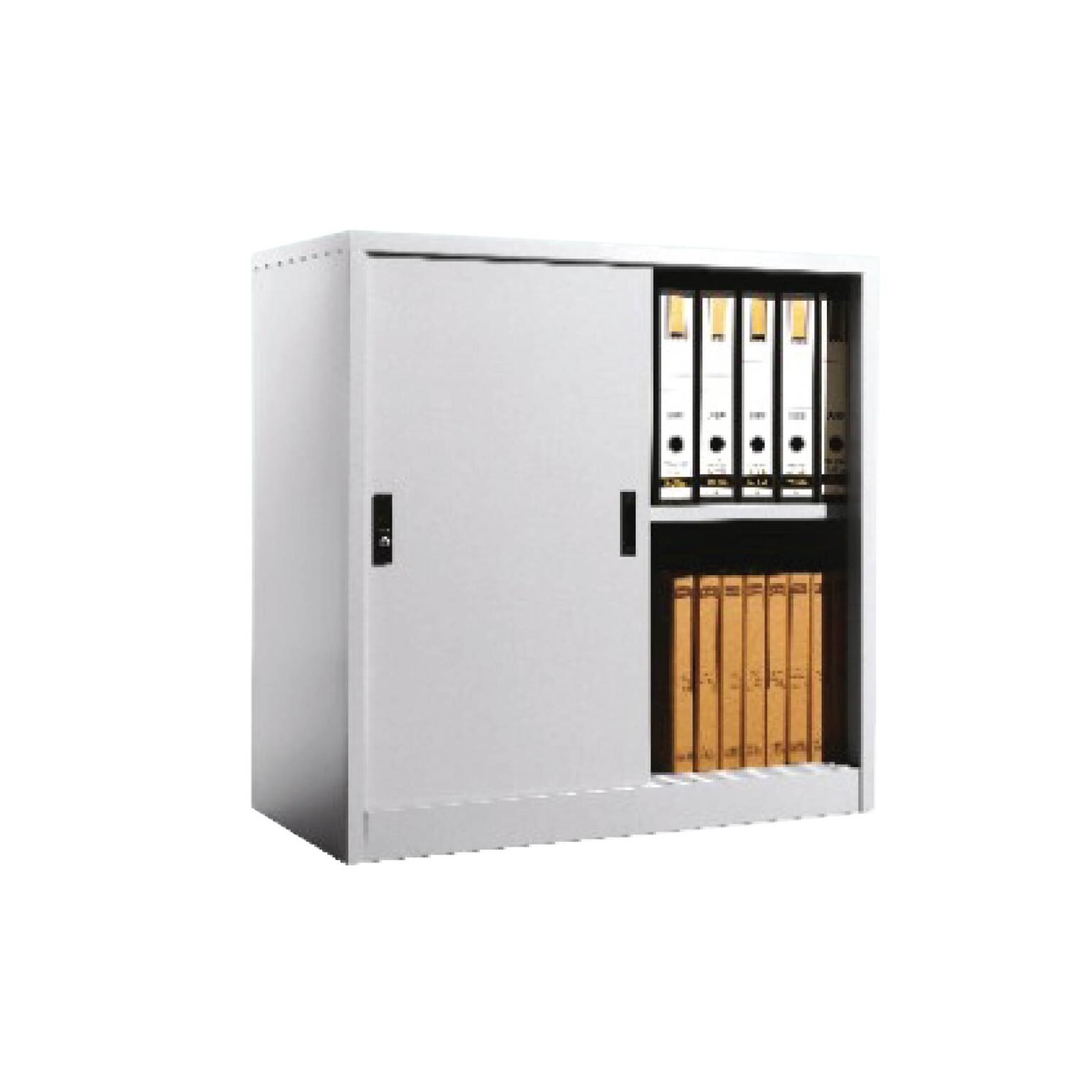 HALF HEIGHT SLIDING DOOR STEEL CUPBOARD WITH 1 SHELVES