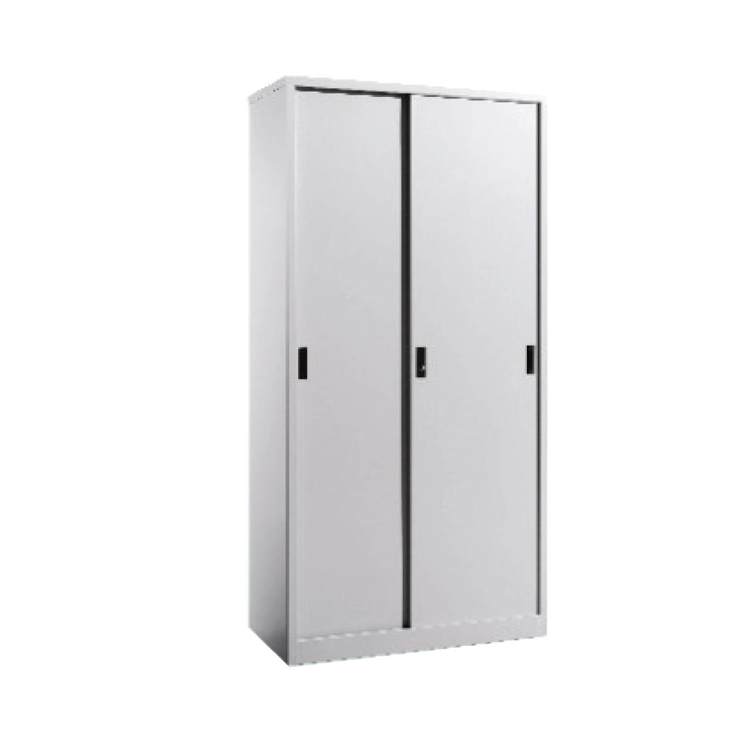 FULL HEIGHT SLIDING DOOR STEEL CUPBOARD WITH 3 SHELVES