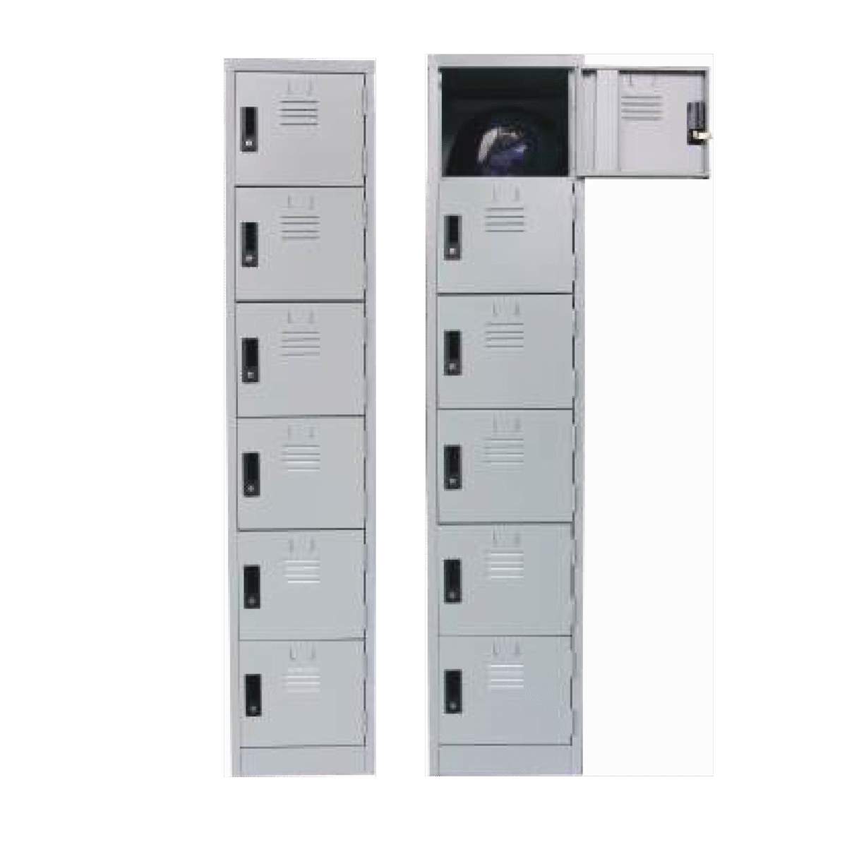 6 COMPARTMENT STEEL LOCKER WITH KEYLOCK