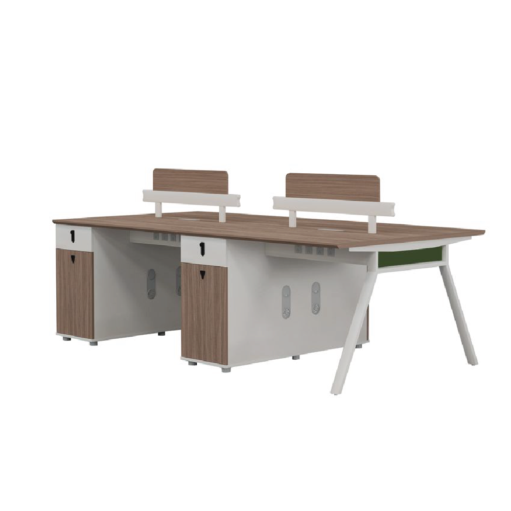 FNMG-WS4 WORKSTATION CLUSTER OF 4 C/W FIXED PEDESTAL & PARTITION (NEW PRODUCT / 30-45 WORKING DAYS)