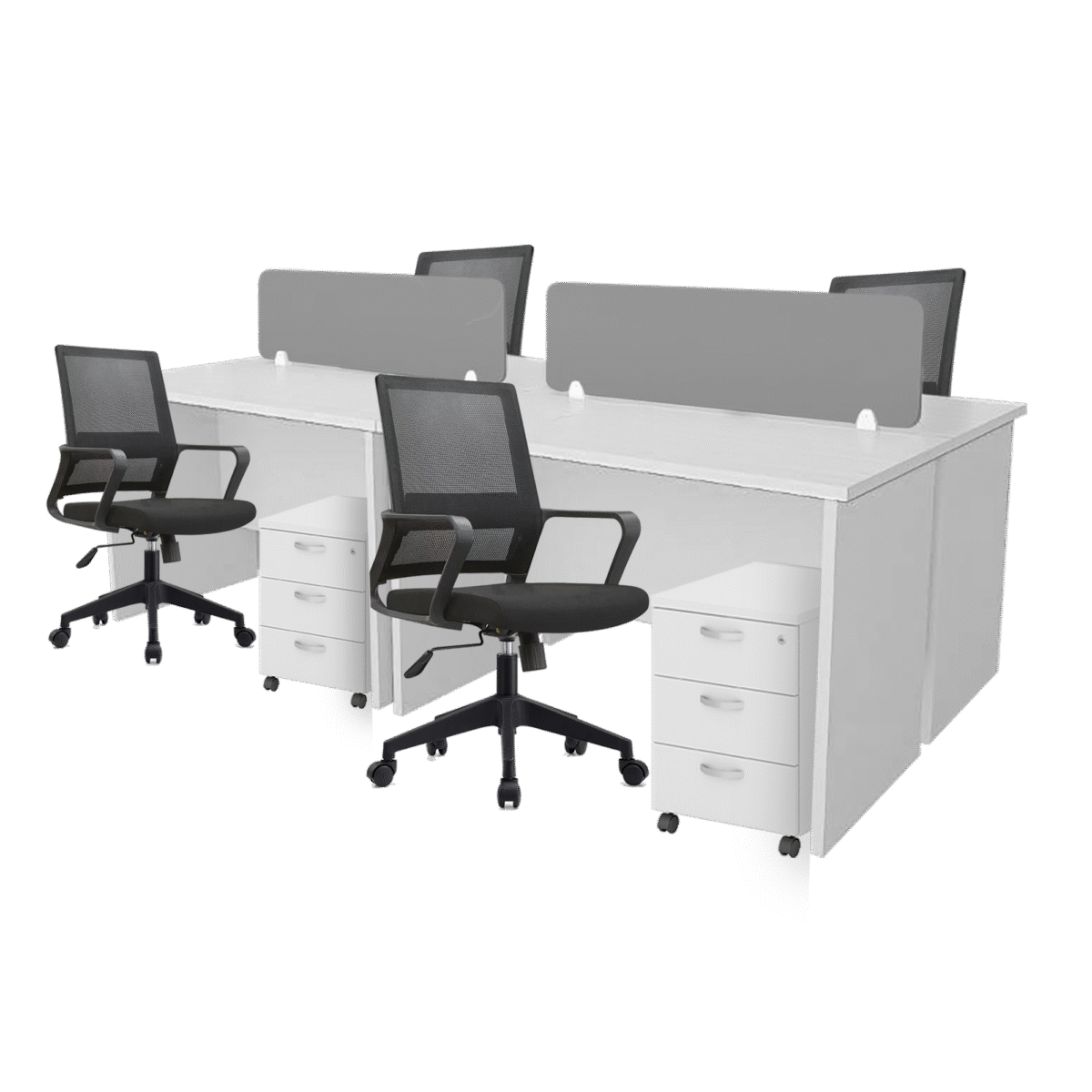 WOODEN SERIES WORKSTATION CLUSTER OF 4 SET PROMOTION