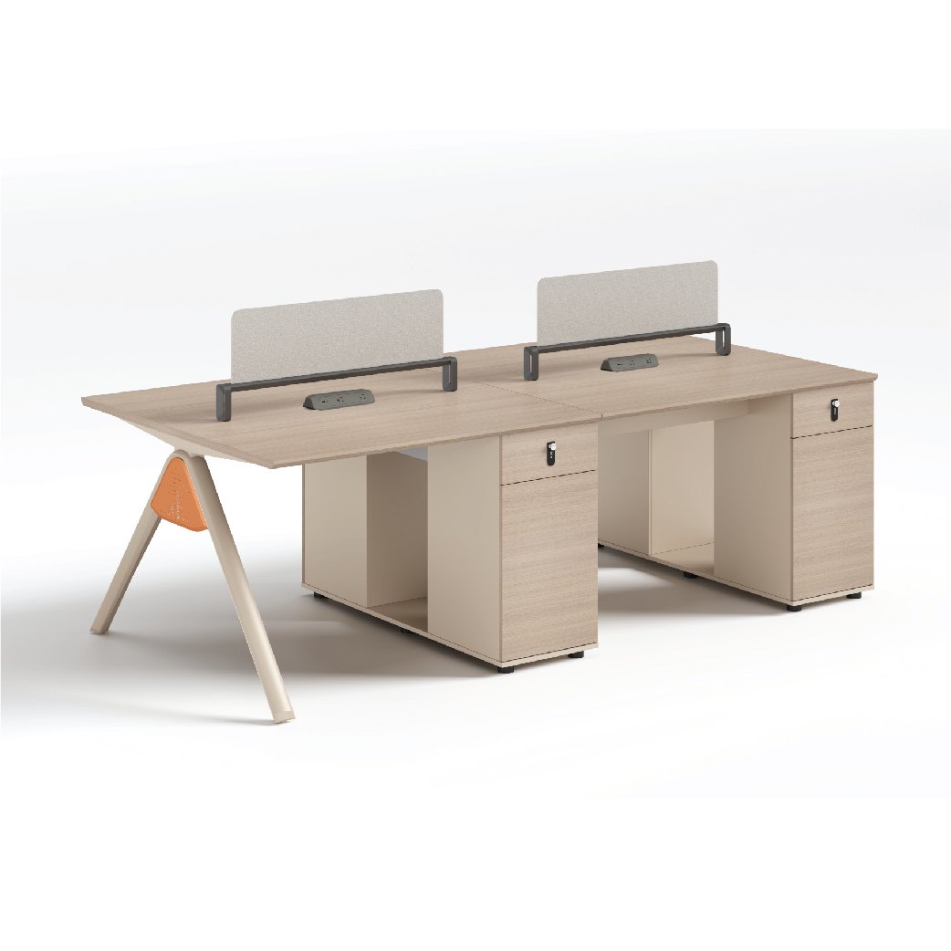 FA-Z1212A WORKSTATION CLUSTER OF 4 C/W FIXED PEDESTAL & DESKING FABRIC PARTITION (30-45 WORKING DAYS)
