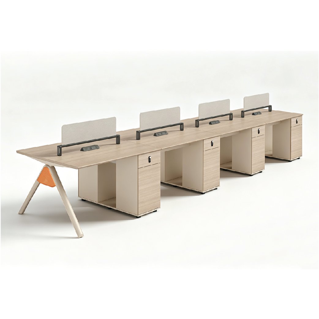 FA-Z1212A WORKSTATION CLUSTER OF 8 C/W FIXED PEDESTAL & DESKING FABRIC PARTITION (30-45 WORKING DAYS)