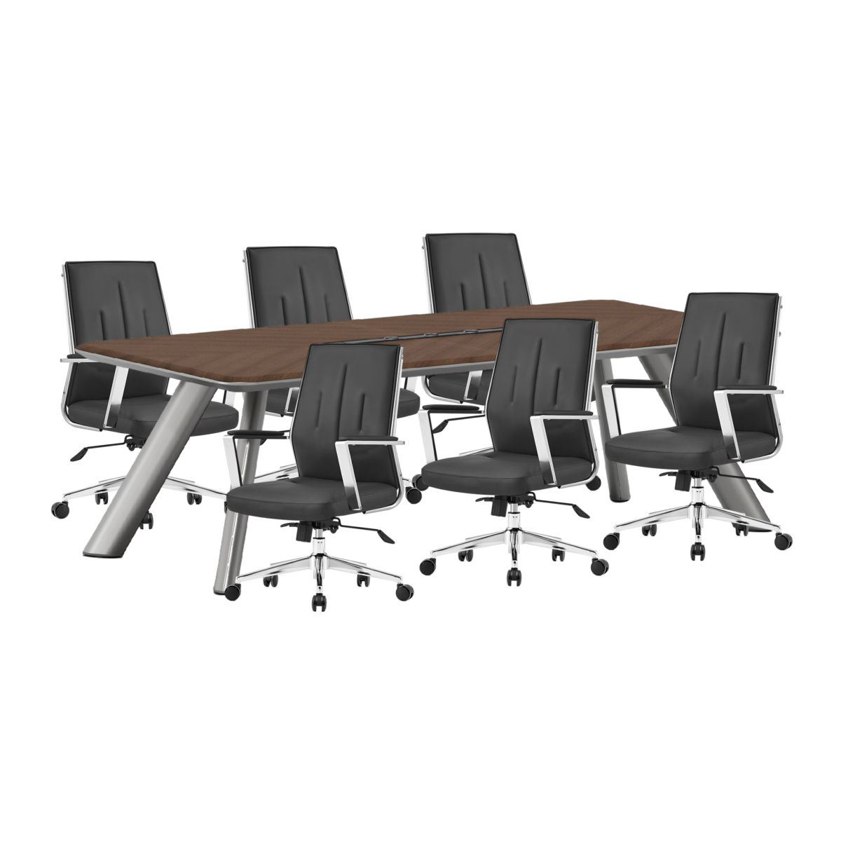 LJD SERIES EXECUTIVE RECTANGULAR CONFERENCE TABLE WITH PU CHAIR SET PROMOTION